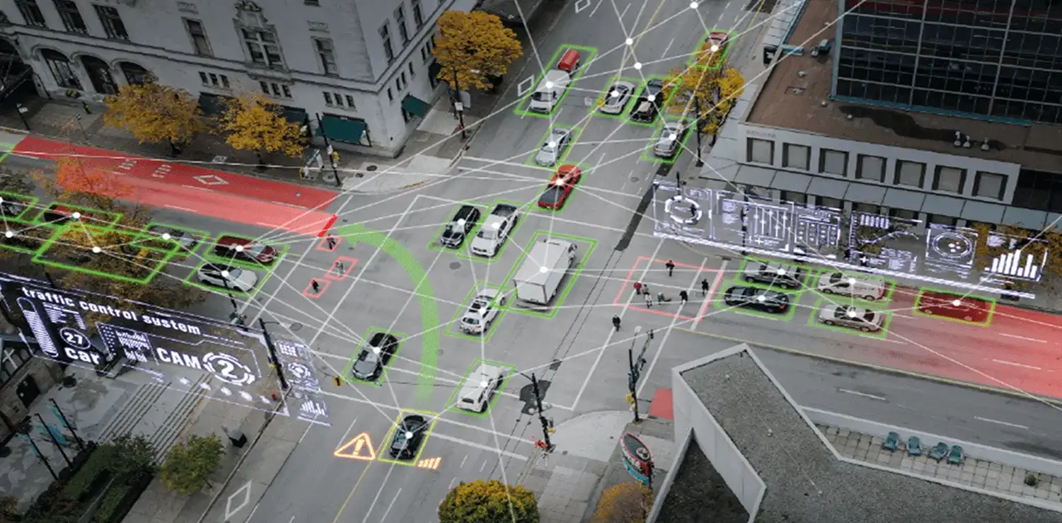 transport and trafic drone image